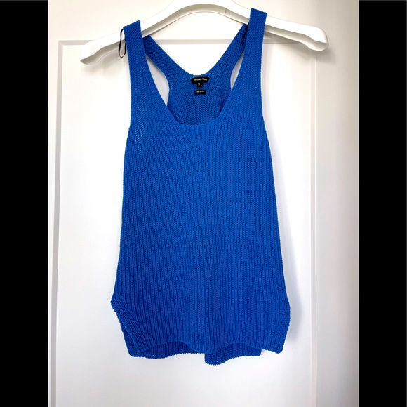 Mossimo Dutti NWOT knit blue racer back blouse/tank top large - Picture 1 of 4